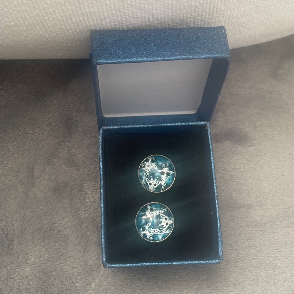 Silver Cufflinks in Blue Box